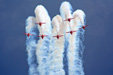 The Red Arrows performing a formation maneuver