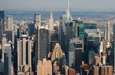 Aerial view of New York City skyscrapers